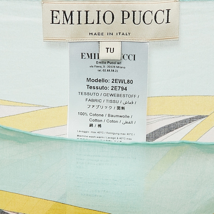 Pre Owned Emilio Pucci Multicolor Abstract Print Cotton Maxi Kaftan One Size