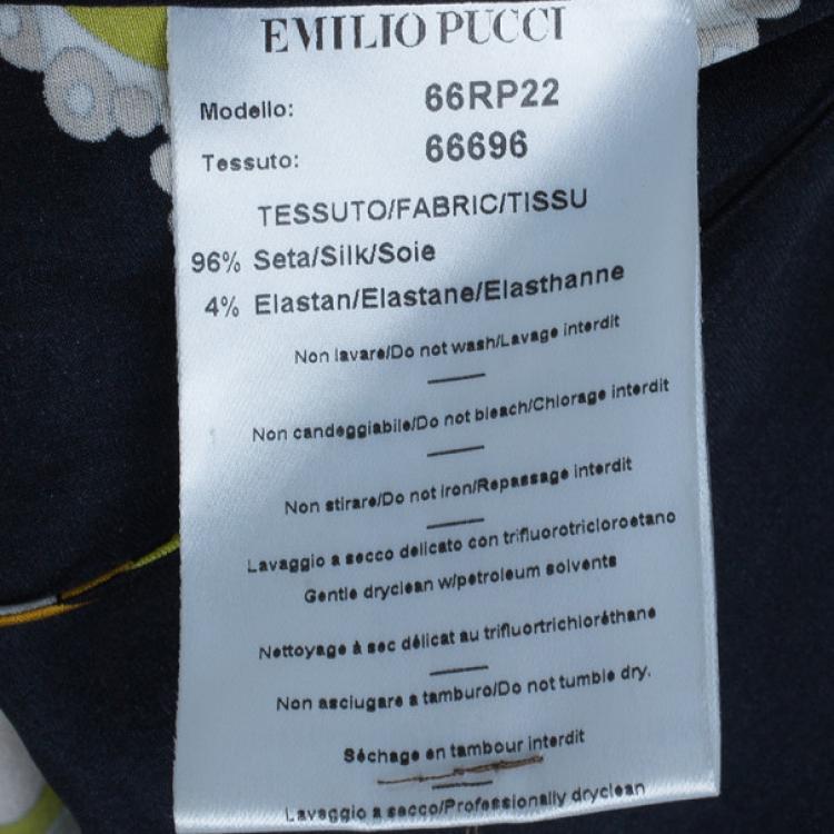 Pre Owned Emilio Pucci Beige Multicolor Silk Sleeveless Top M