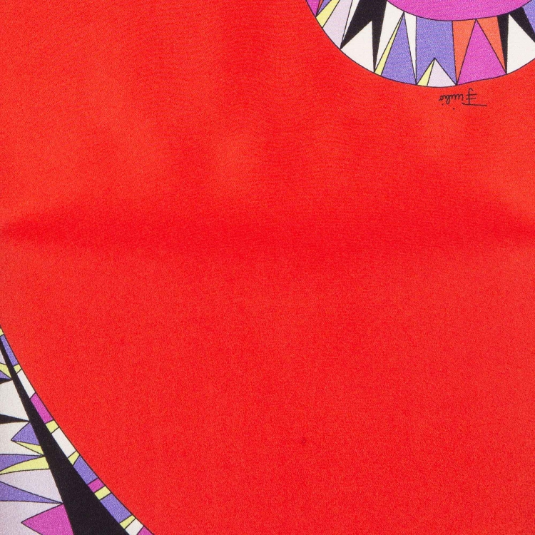 Pre Owned Emilio Pucci Multicolor Print Silk Long Sleeve Mini Dress S