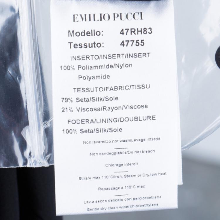 Pre Owned Emilio Pucci Printed Silk and Velvet Dress M