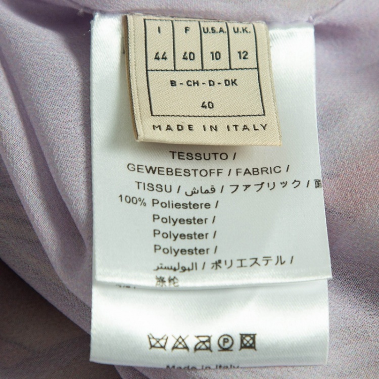 Pre Owned Emilio Pucci Pastel Purple Vortici Print Chiffon Plisse Mini Dress M