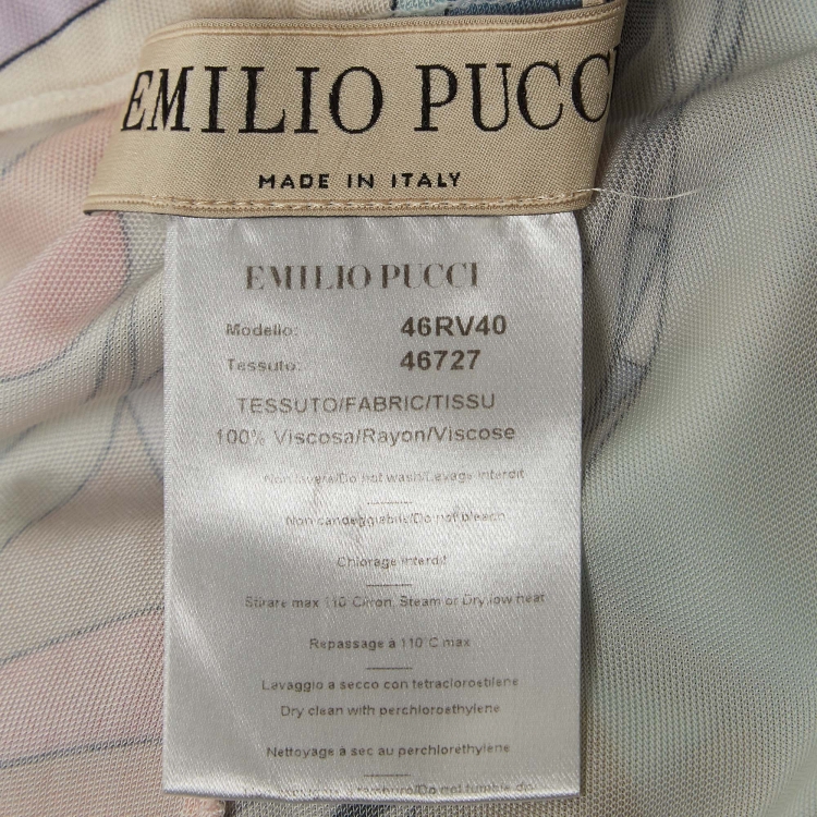 Pre Owned Emilio Pucci Multicolor Printed Jersey Maxi Skirt S
