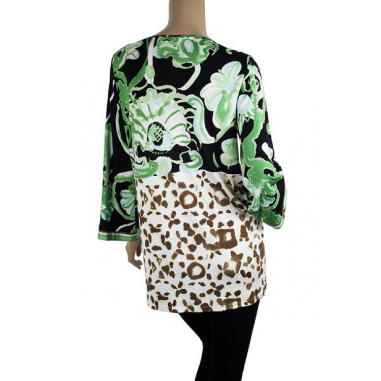 مملوكة مسبقًا Emilio Pucci Printed Jersey Top M