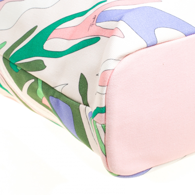 Pre Owned Emilio Pucci Multicolor Printed Canvas Tote