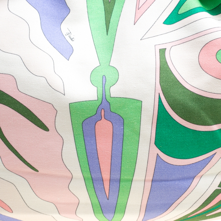 Pre Owned Emilio Pucci Multicolor Printed Canvas Tote