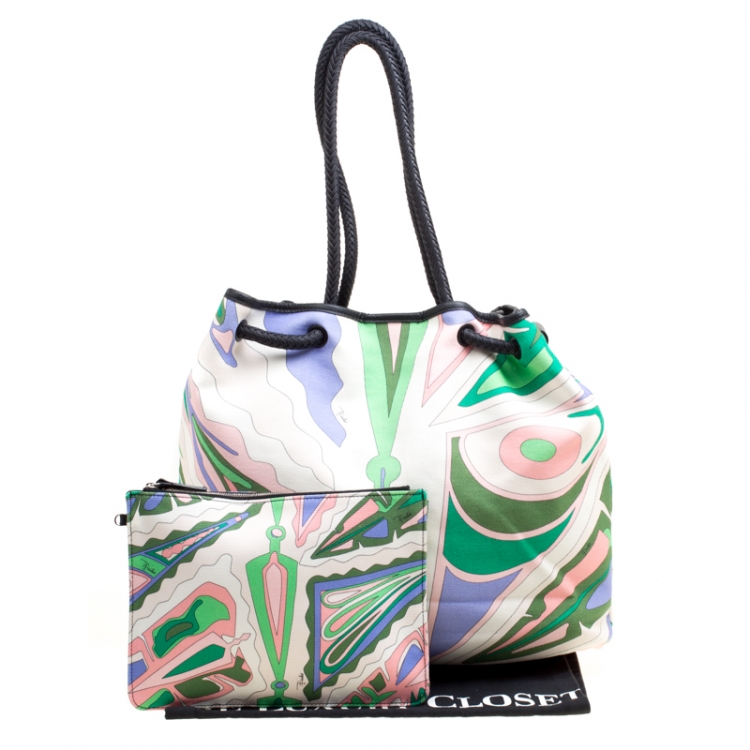 Pre Owned Emilio Pucci Multicolor Printed Canvas Tote