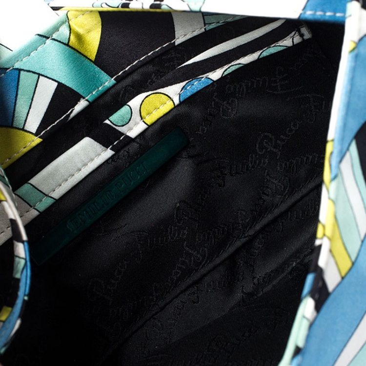 Pre Owned Emilio Pucci Multicolor Printed Satin Magnet Closure Pochette Bag
