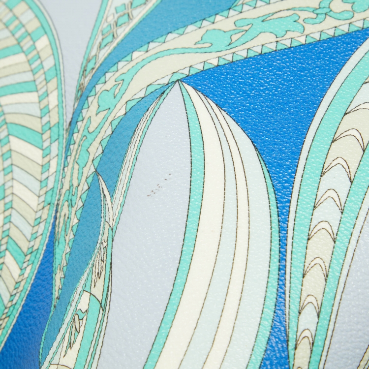Pre Owned Emilio Pucci Multicolor Printed Coated Canvas and Leather Tote
