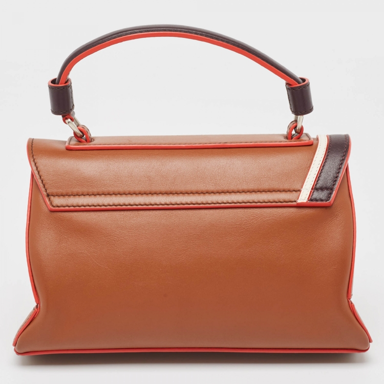 Pre Owned Emilio Pucci Tricolor Leather Mini Pilot Top Handle Bag