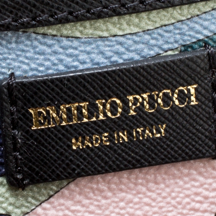 Pre Owned Emilio Pucci Multicolor Printed Coated Canvas Duffel Bag