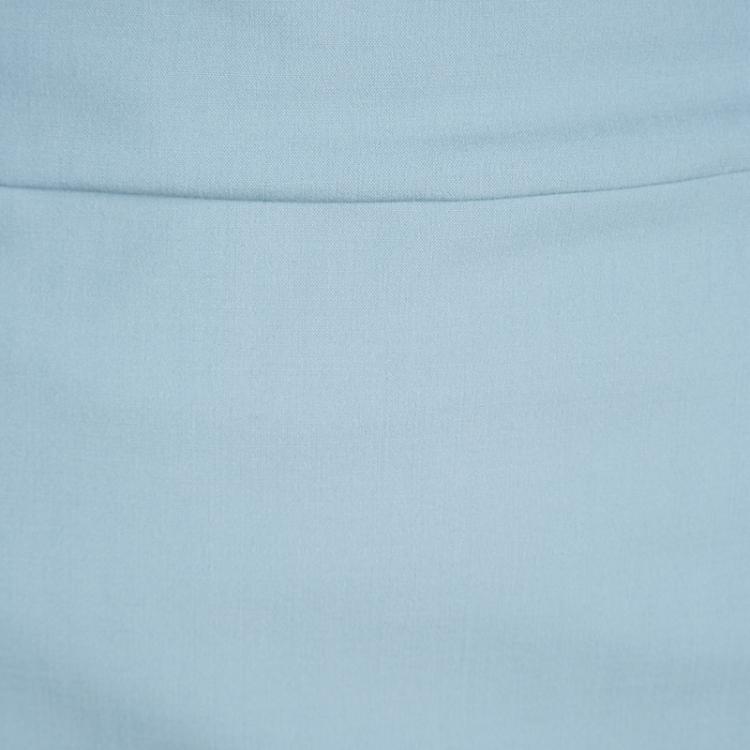 Pre Owned Emporio Armani Teal Blue Wool Pencil Skirt M