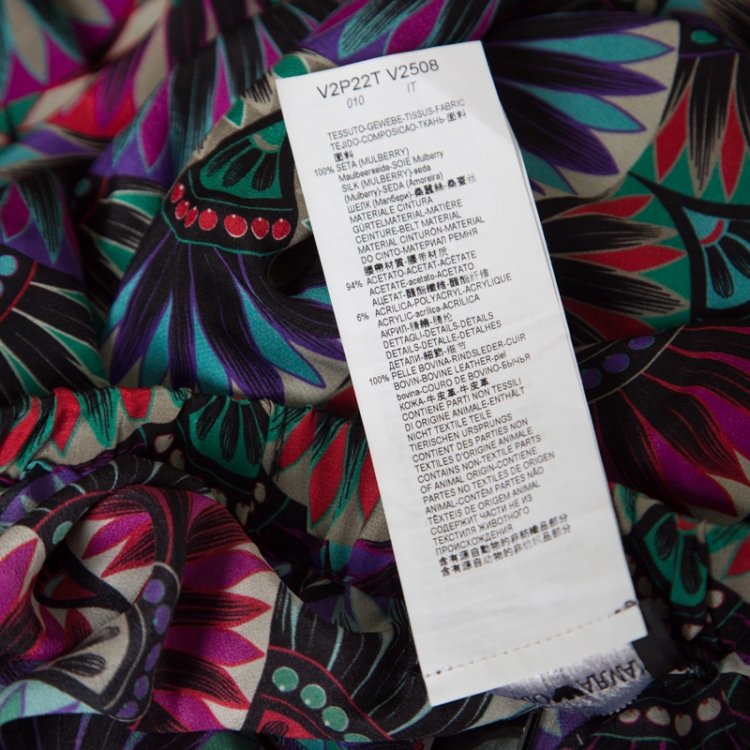 Pre Owned Emporio Armani Ethnic Floral Printed Silk High Rise Harem Pants S 