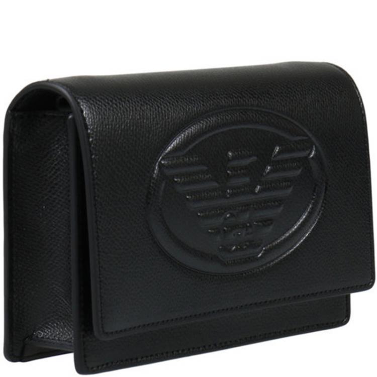 Pre Owned Emporio Armani Black Synthetic Leather Crossbody Bag