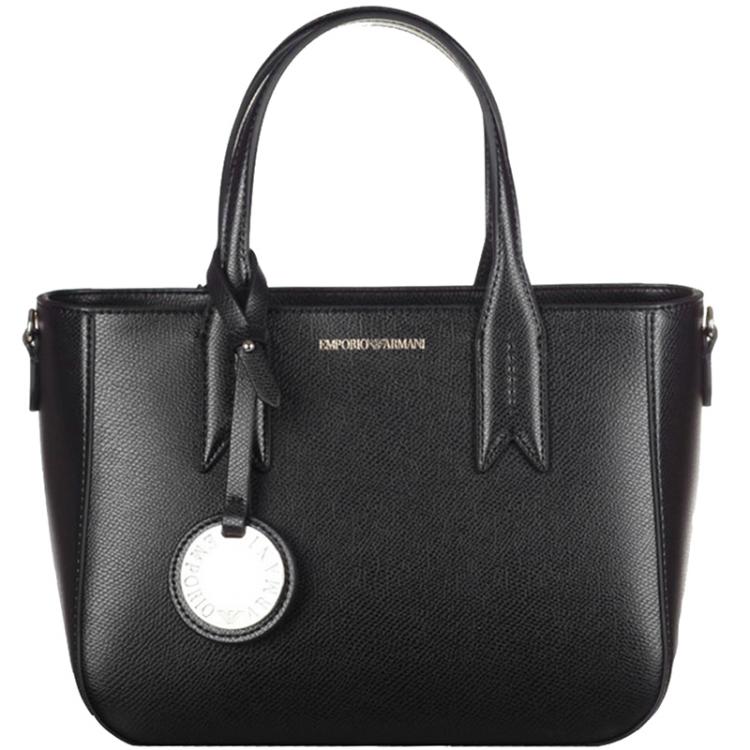 Pre Owned Emporio Armani Black Leather Tote