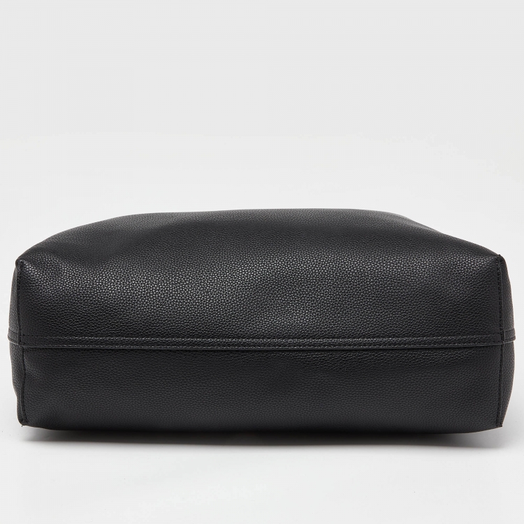 Pre Owned Emporio Armani Black Leather Large MyEA Tote