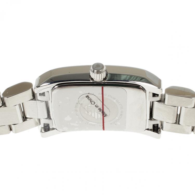 Pre Owned Emporio Armani Black Stainless Steel AR1656 Women's Wristwatch 20MM