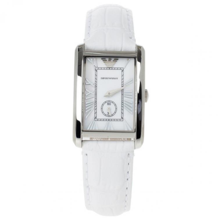 مملوكة مسبقًا Emporio Armani White Stainless Steel AR1672 Women's Wristwatch 20MM