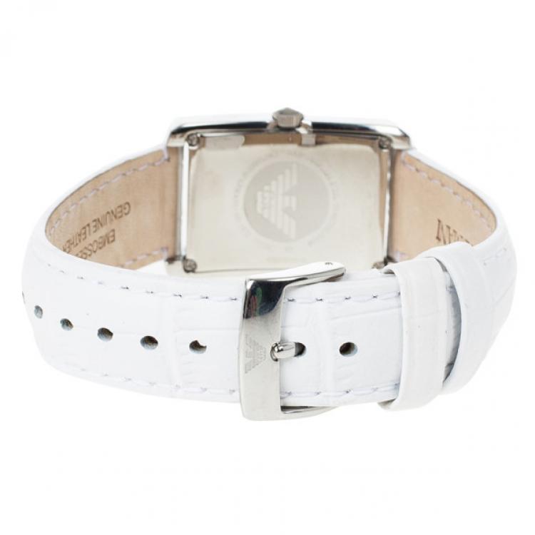 مملوكة مسبقًا Emporio Armani White Stainless Steel AR1672 Women's Wristwatch 20MM