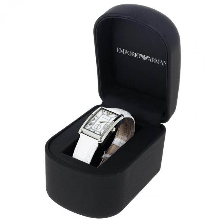 مملوكة مسبقًا Emporio Armani White Stainless Steel AR1672 Women's Wristwatch 20MM
