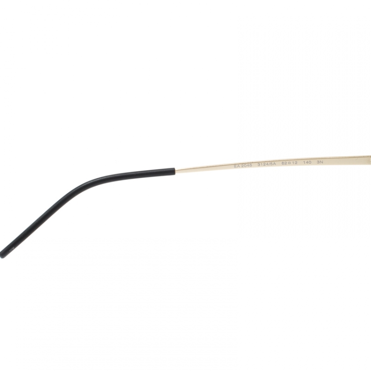 Pre Owned Emporio Armani Gold/Brown EA2045 Wayfarer Sunglasses 