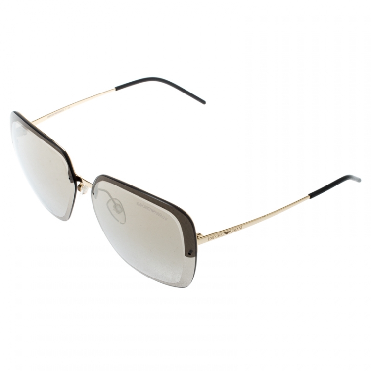 Pre Owned Emporio Armani Gold/Brown EA2045 Wayfarer Sunglasses 