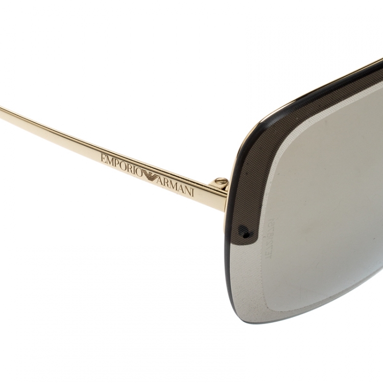Pre Owned Emporio Armani Gold/Brown EA2045 Wayfarer Sunglasses 