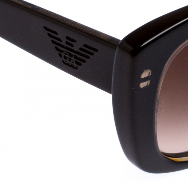 Pre Owned Emporio Armani Brown Gradient EA4031 Square Sunglasses