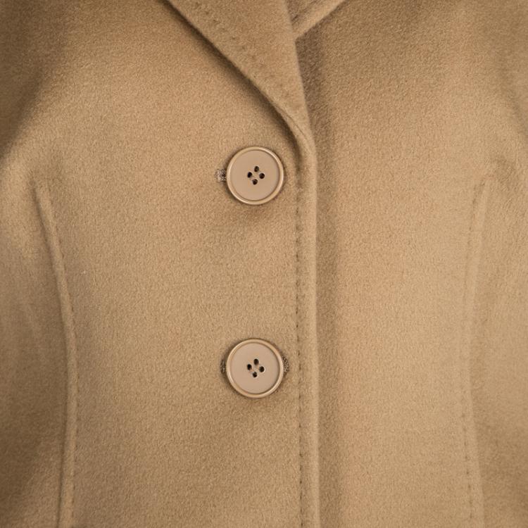 Pre Owned Emporio Armani Beige Wool Cashmere Blazer L