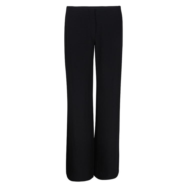 Pre Owned Emporio Armani Black Long Blazer and High Waist Pant Suit L