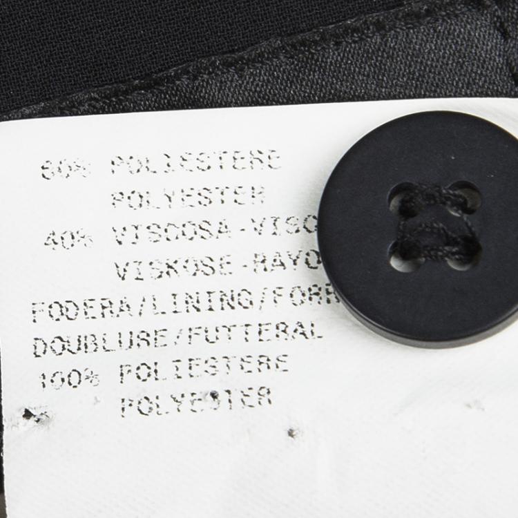 Pre Owned Emporio Armani Black Plisse Layered Pants M