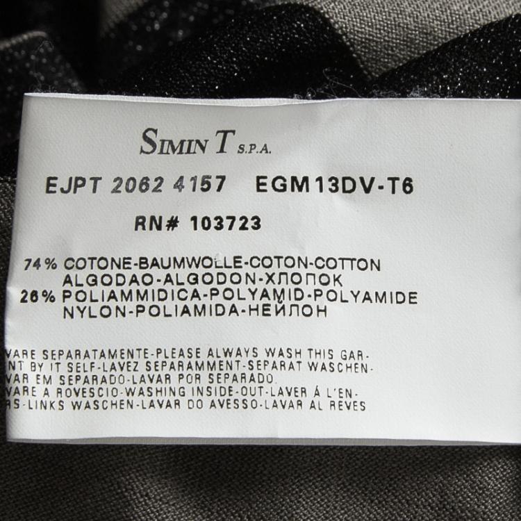 Pre Owned Emporio Armani Sheer Stripe Detail Short Sleeve T-Shirt M