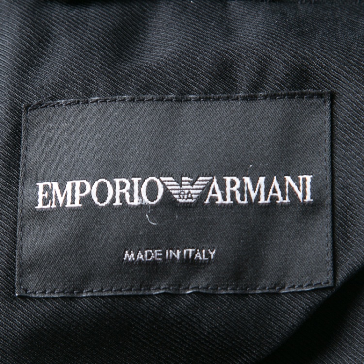 Pre Owned Emporio Armani Black Diagonal Striped Blazer S