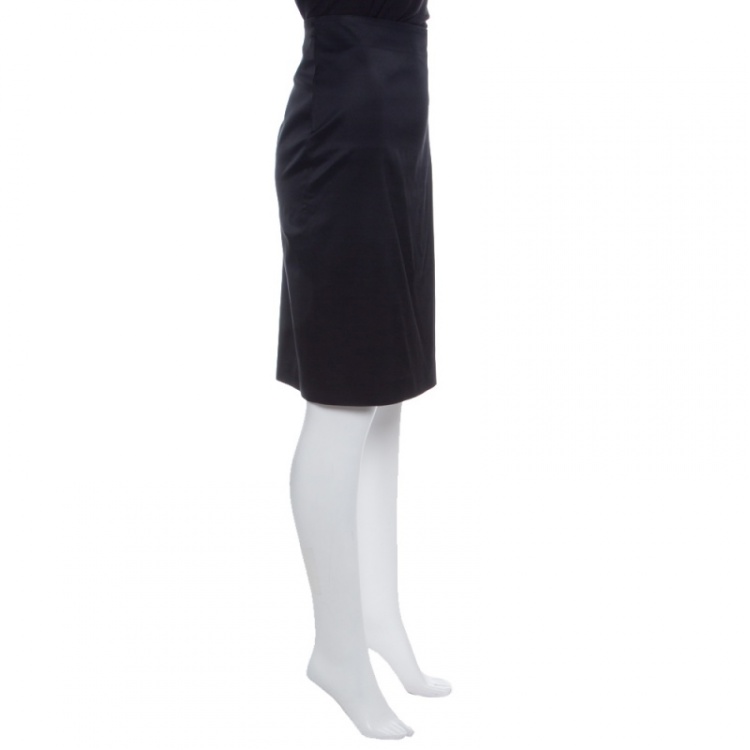 Pre Owned Emporio Armani Black Pencil Skirt M