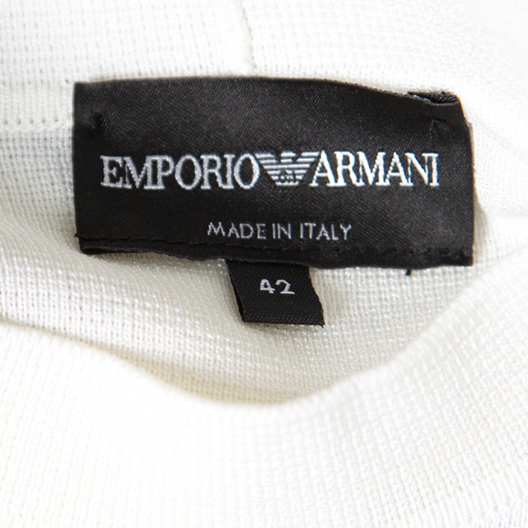 Pre Owned Emporio Armani Colorblock Striped Knit Flared Sleeve Top M
