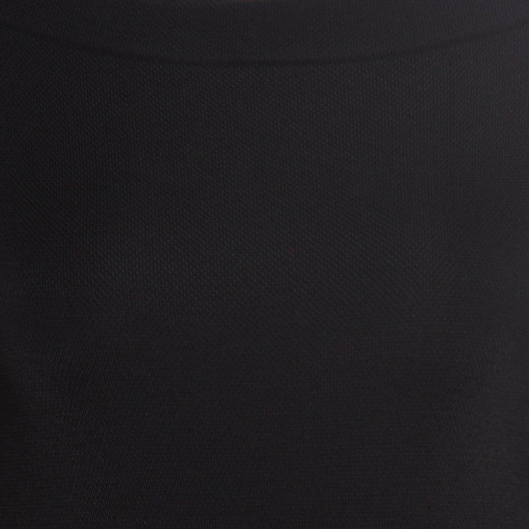 Pre Owned Emporio Armani Black Knit Fringed Cut Out Back Detail Bodycon Dress M