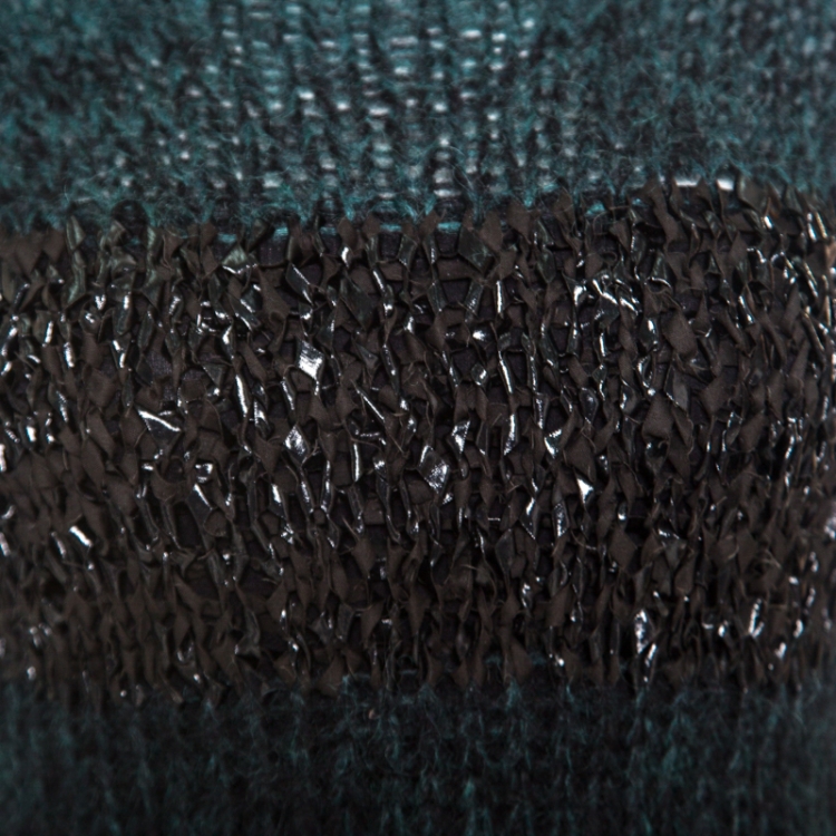 Pre Owned Emporio Armani Green Mohair and Wool Blend Braided Bodice Detail Sweater S