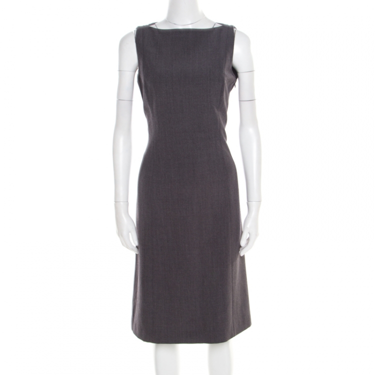 grey sleeveless shift dress