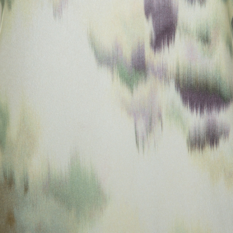 مملوكة مسبقًا Emporio Armani Multicolor Printed Crepe Mandarin Collar Dress S