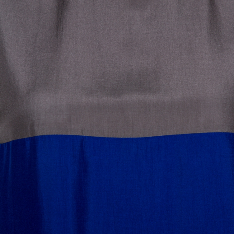 Pre Owned Emporio Armani Color Block Silk Sleeveless Top S