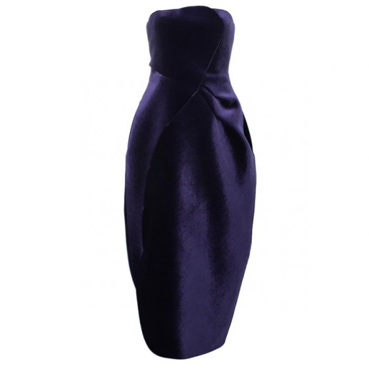 Emporio Armani Purple Neoprene Velvet Cocktail Gown S Emporio Armani | TLC