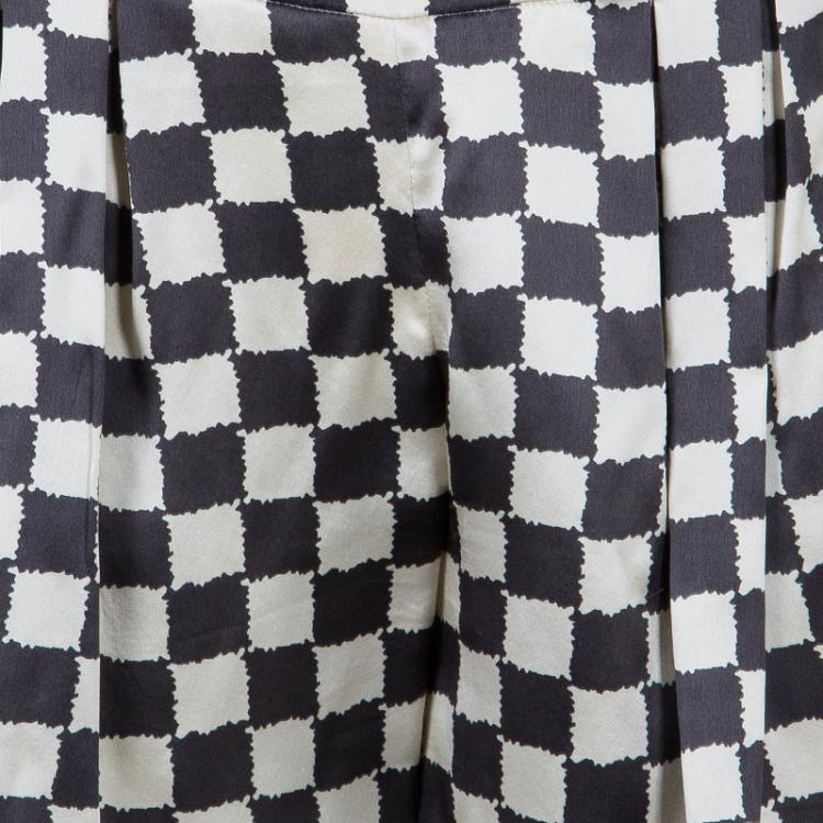 Pre Owned Emporio Armani Black and White Checked Blazer and Pants Set S/M