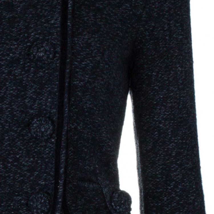 Pre Owned Emporio Armani Charcoal Wool Button Down Jacket S