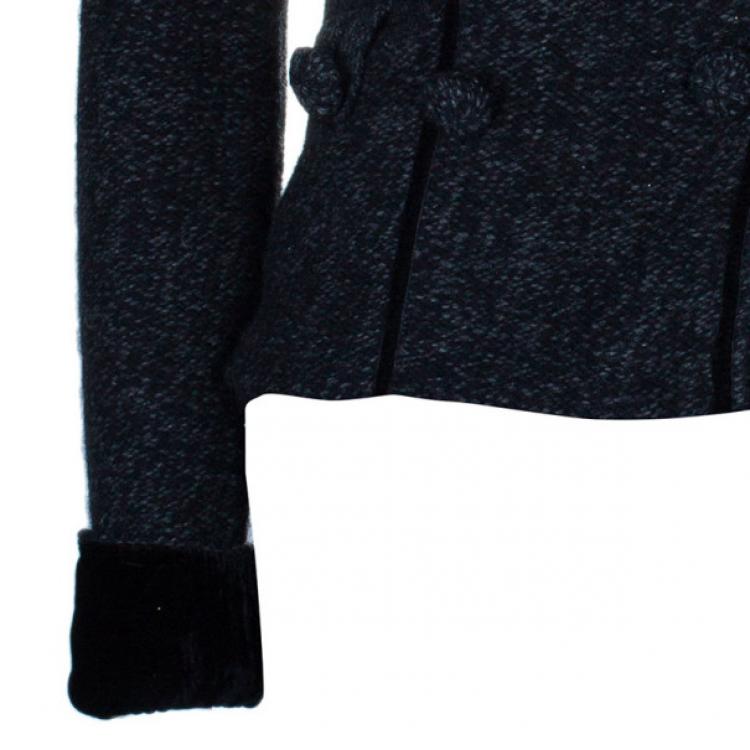 Pre Owned Emporio Armani Charcoal Wool Button Down Jacket S