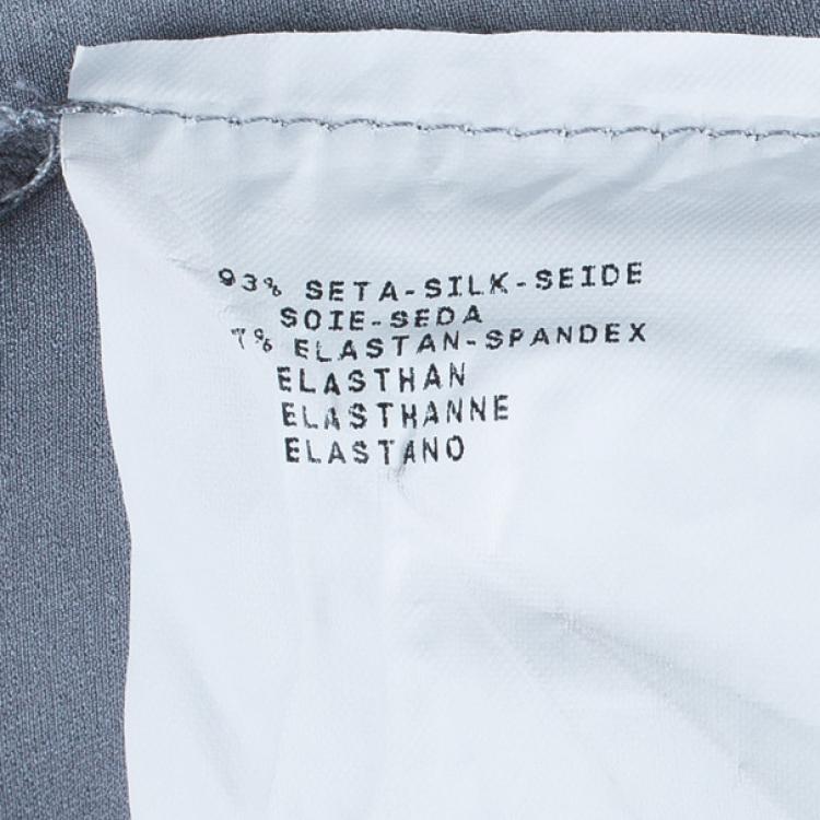 Pre Owned Emporio Armani Grey Silk Shirt L