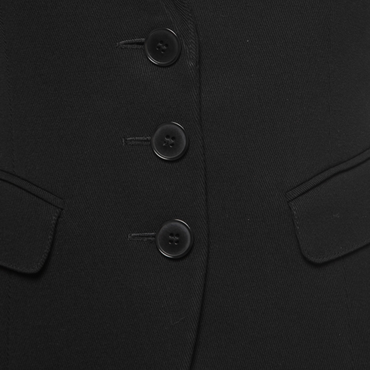 Pre Owned Emporio Armani Black Wool Single Breasted Blazer M