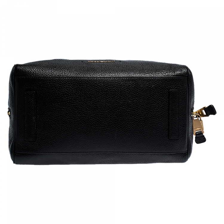 Pre Owned Emporio Armani Black Leather Dome Satchel