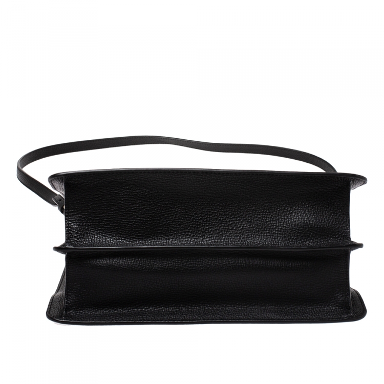 Pre Owned Emporio Armani Black/Red Leather Tote