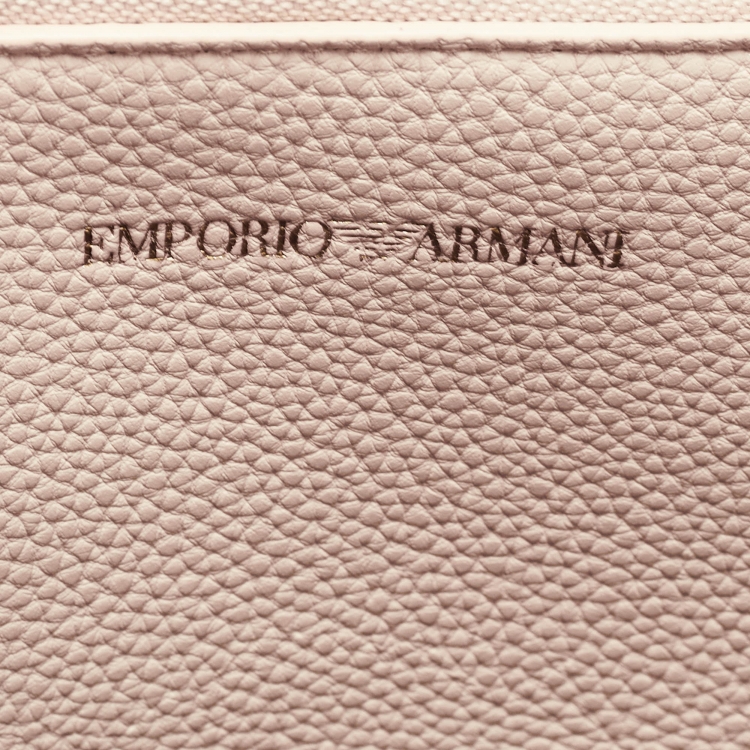 Pre Owned Emporio Armani Blush Pink Leather Small MyEA Shopper Tote