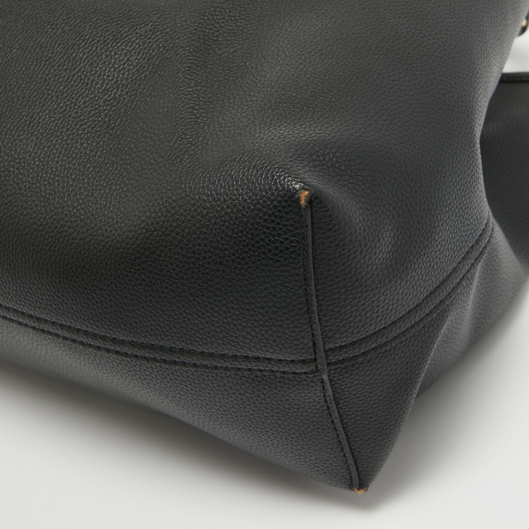 Pre Owned Emporio Armani Black Leather MyEA Tote