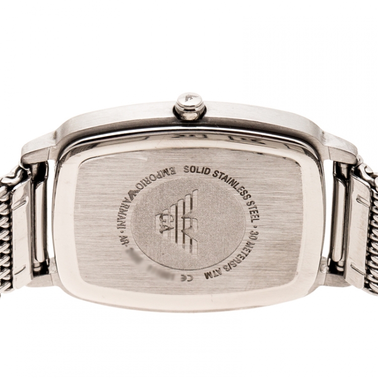 مملوكة مسبقًا Emporio Armani Silver Stainless Steel Epsilon AR2495 Women's Wristwatch 24 mm
